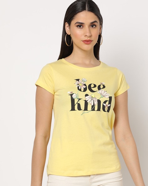 bright yellow t shirt ladies