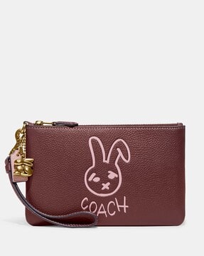 Lunar New Year Small Wristlet With Rabbit - Coach