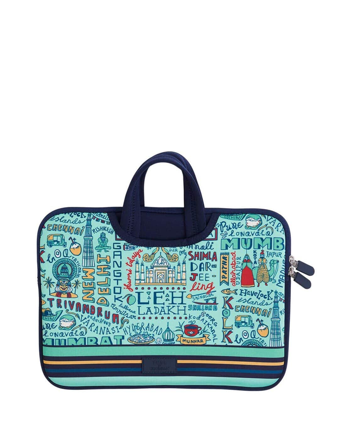 Teal By Chumbak Around The World Laptop Sleeve 15", Blue Computers