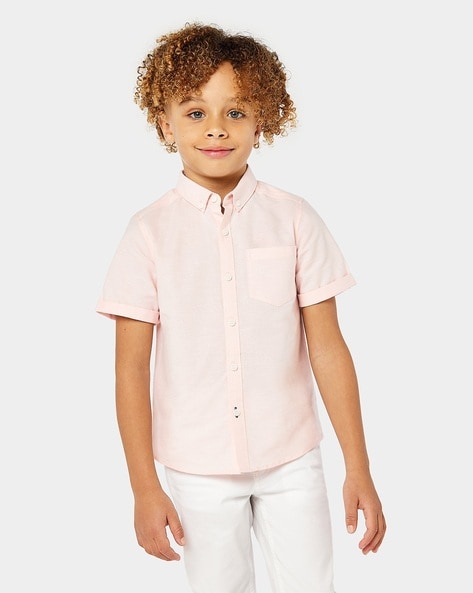 pink button down shirt toddler boy