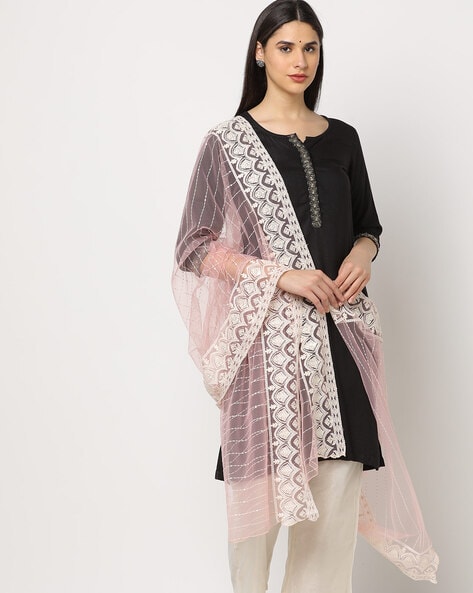 Women Dupatta with Embroidered Border Price in India