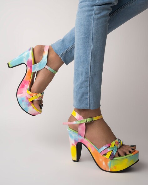 Multi coloured on sale heeled sandals