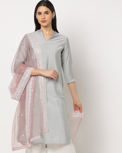 Women Dupatta with Embroidered Border Price in India