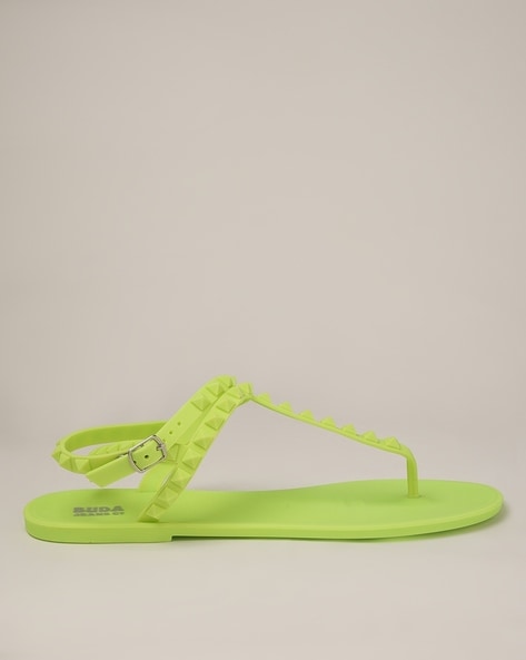 Liliana womens Flat Sandals Neon Yellow Color strappy Size 9 New with box  new | eBay