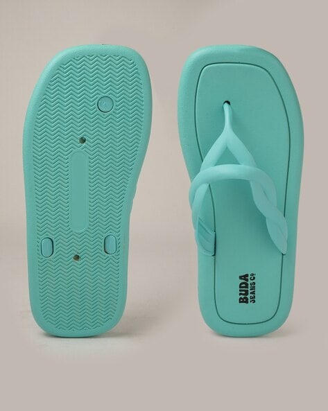 teal flat sandals