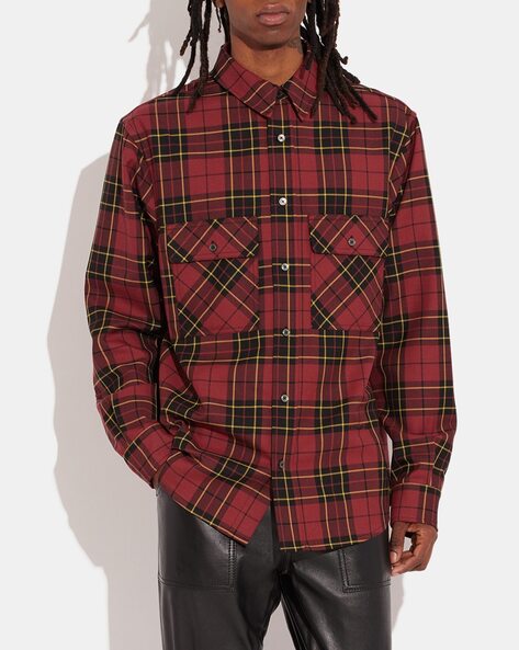 Coach button discount up shirt