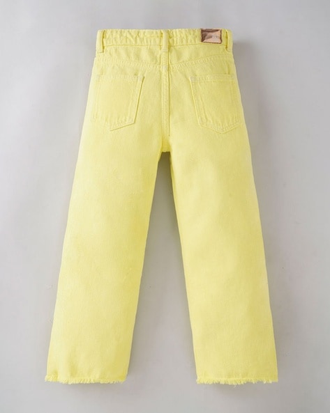 Girls shop yellow jeans