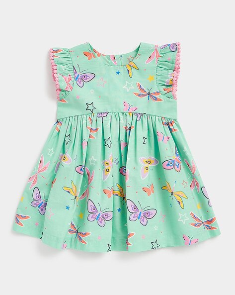 Mothercare Printed Round-Neck A-Line Dress