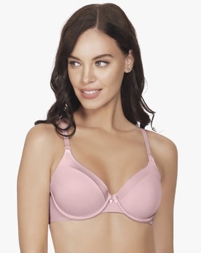 Zivame Satin Edge Padded T-shirt Bra- Pink