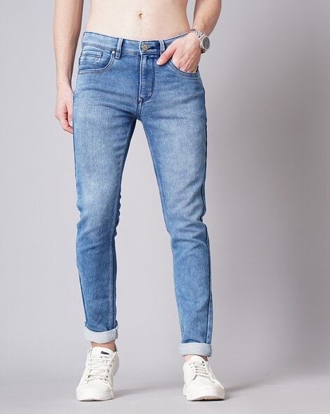 Blue store denim jeans