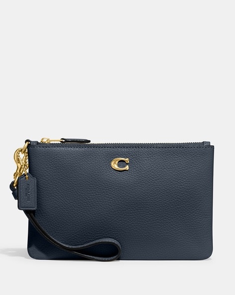Coach Polished Pebble Leather Small Wristlet: Handbags: Amazon.com