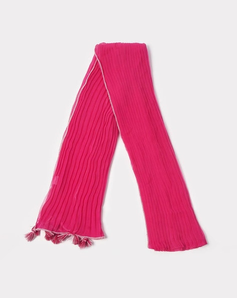 Pleated Scarf with Tassels Price in India