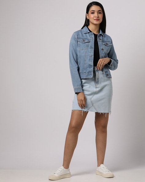 Helena Mid Wash Denim Cargo Mini Skirt – Beginning Boutique US