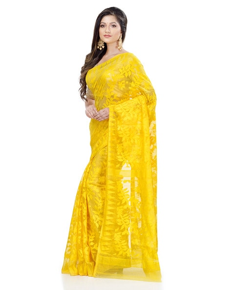 Pure Cotton Silk Jori Jamdani saree With weaving work. ( length- 6.3 m –  fab-persona