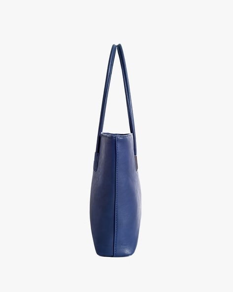 Lino Perros Textured Tote Bag For Women (Blue, FS)