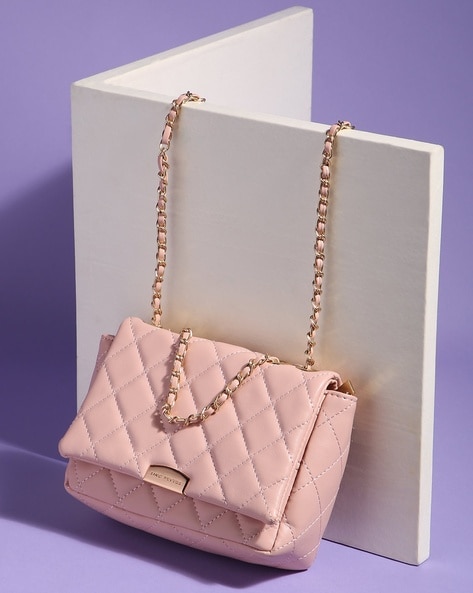Mini Lattice Flap Bag Golden Chain Strap Diamond-quilted Box Shoulder Bag |  POPBAE