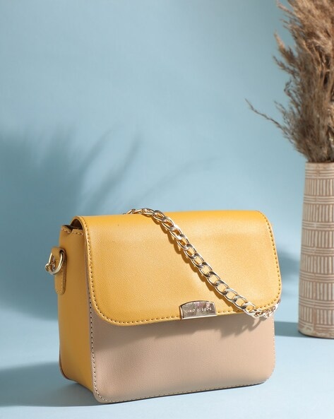 Buy Lapis O Lupo Women's Handbag (LLHB0083YL Yellow) Online