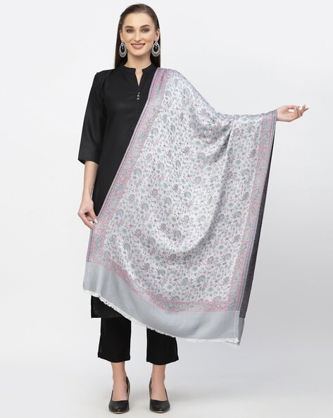 Floral Print Stole with Hem Tassels Price in India