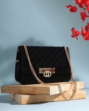 Buy/Send Classic Black Lino Perros Sling Bag Online- FNP