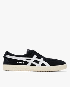 Buy Onitsuka Tiger Round Toe Lace Up Sneakers Black white