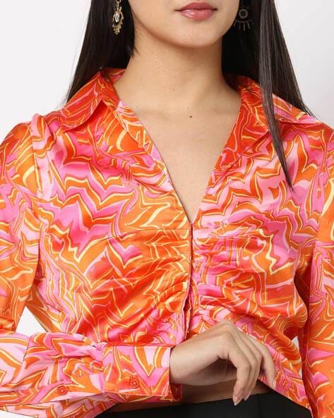 Orange hotsell satin top