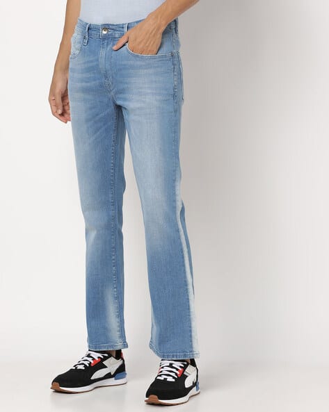 Acid Straight Fit Light-Wash Mid-Rise Jeans