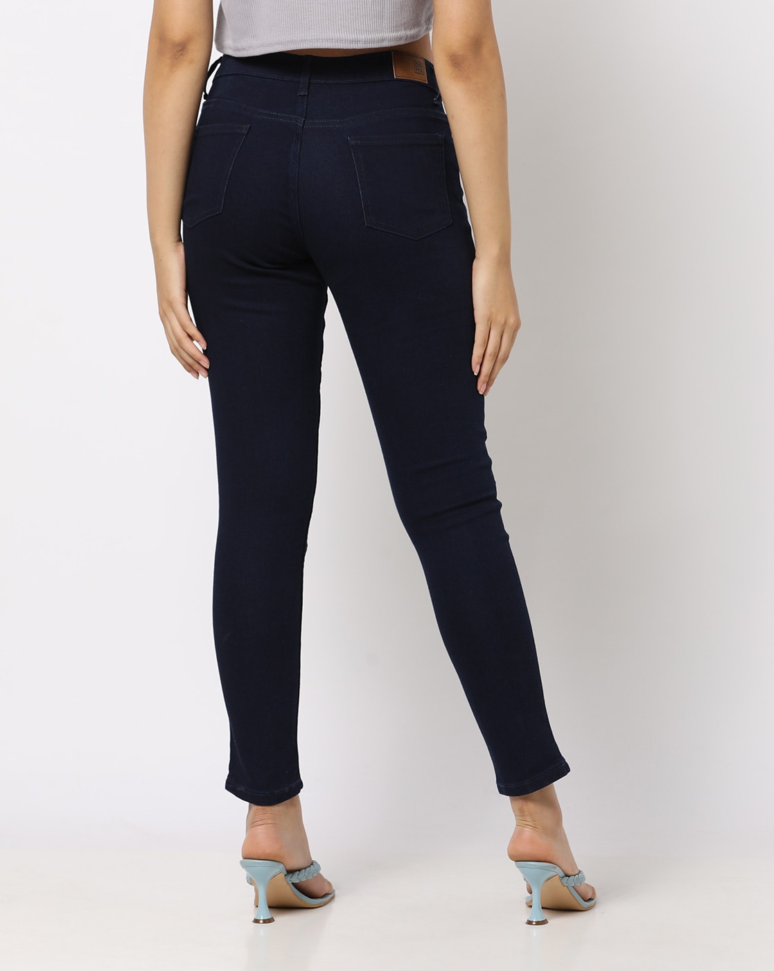 Buy Ankle-Length Jeans with Button Closure Online at Best Prices in India -  JioMart.