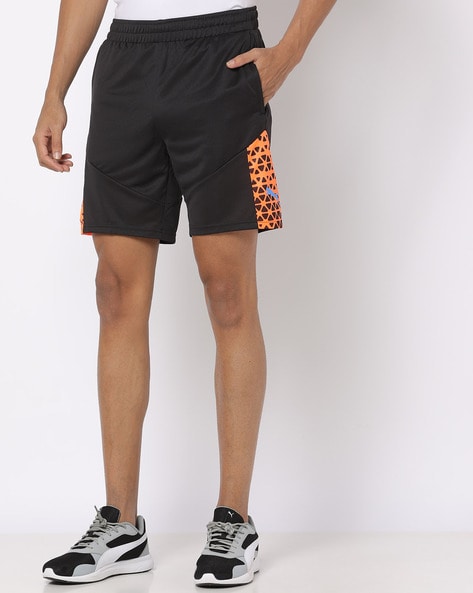 Puma black football on sale shorts