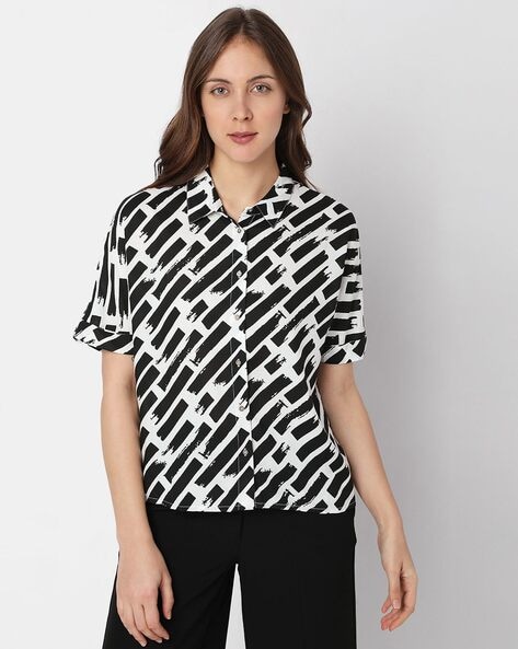 White & Black Shirts for Women by Vero Moda Online | Ajio.com