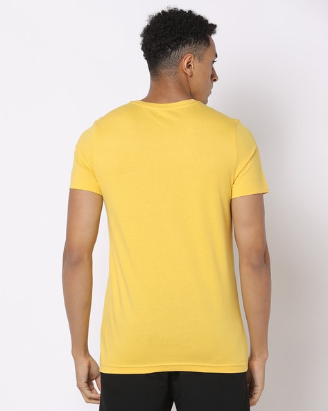 Absolute Nutrition Men's Slim Fit T-shirt (Yellow) - Absolute