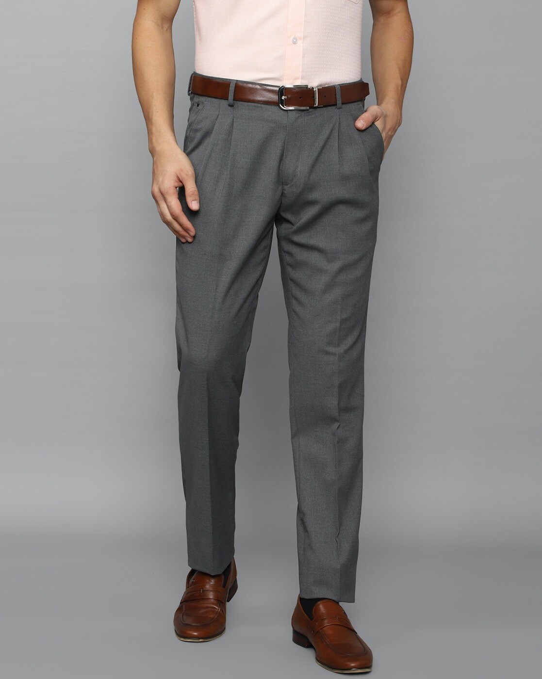 Buy Louis Philippe Grey Trousers Online - 201002 | Louis Philippe