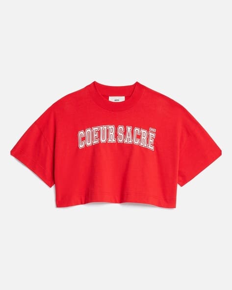 Buy Ami Paris Organic Cotton Oversized Crop T-Shirt