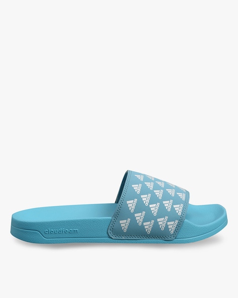 Adidas cloudfoam slides outlet blue