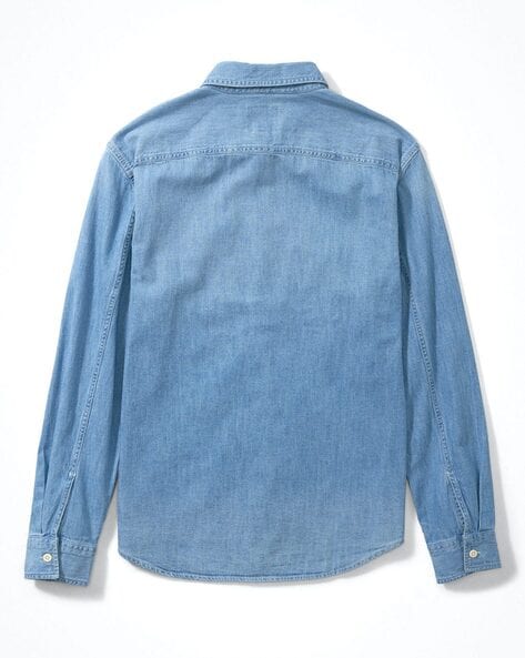 American Eagle Shirts  Blouses  Buy American Eagle Women Blue Button Up Denim  Shirt Online  Nykaa Fashion