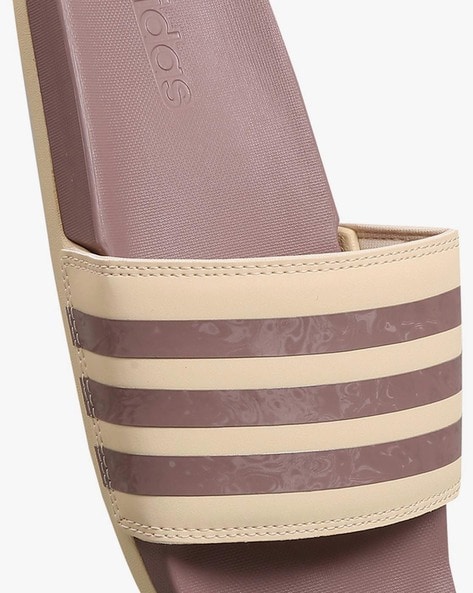 Beige adidas slides hot sale