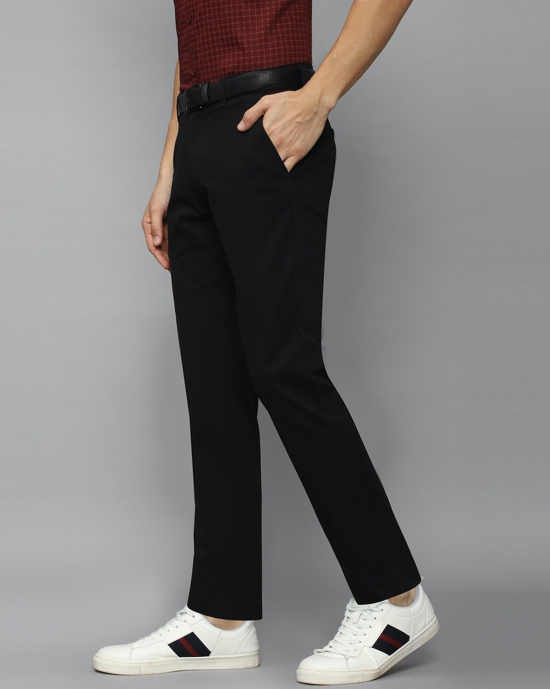 Buy LOUIS PHILIPPE SPORTS Mens Super Slim Fit Solid Trousers | Shoppers Stop