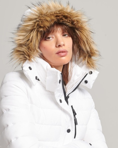 Jacket with white hot sale fur hood