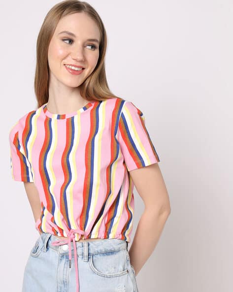 JDY BY ONLY Striped Round-Neck T-Shirt