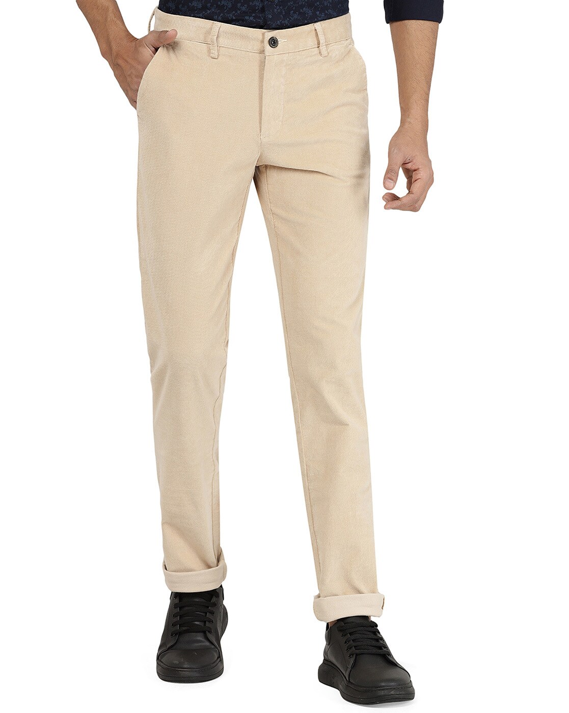 Spykar Camel Khaki Cotton Slim Fit Tapered Length Trousers For Men   vot02bb5p004camelkhaki