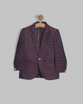Striped Smart Fit Single-Breasted Blazer