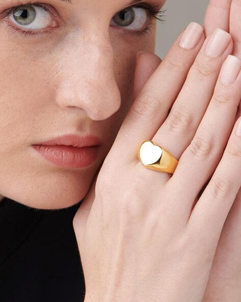 Chunky gold deals heart ring