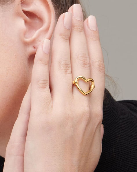 Gold heart shaped on sale ring