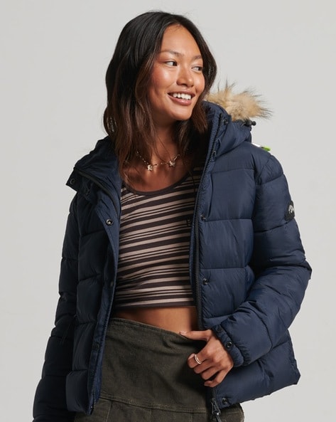 Fluid womens hooded sales puffer jacket