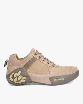 woodland Logo Embossed Panelled Lace-Up Casual Shoes-picture-20