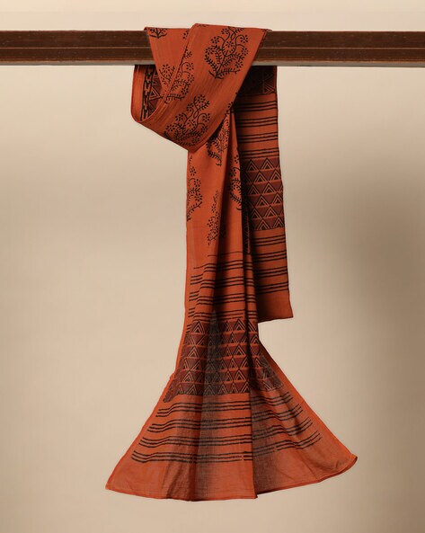 Bagh Hand Block Print Natural Dyed Cotton Stole Price in India
