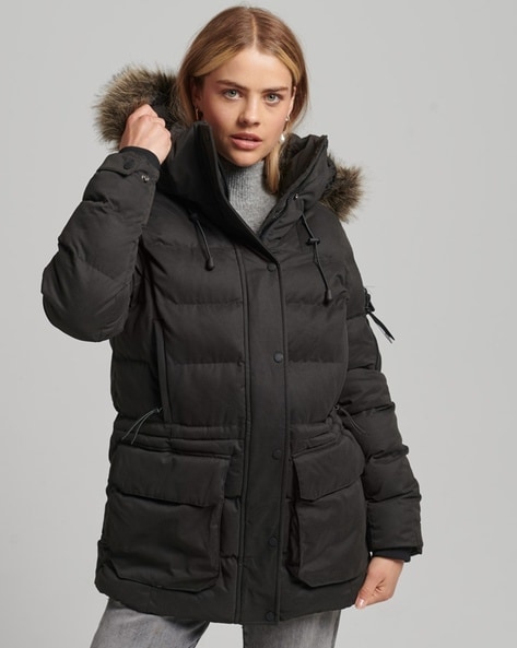 Microfibre parka outlet coat