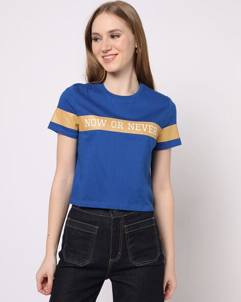 JDY BY ONLY Typographic Print Crew-Neck T-shirt