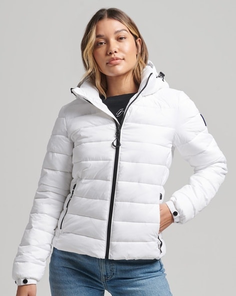 Superdry white shop puffer jacket