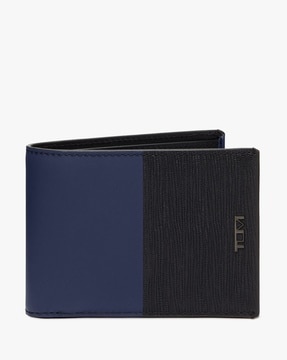 Fendi Men's Black Logo Print Textured 100% Leather Bifold Wallet