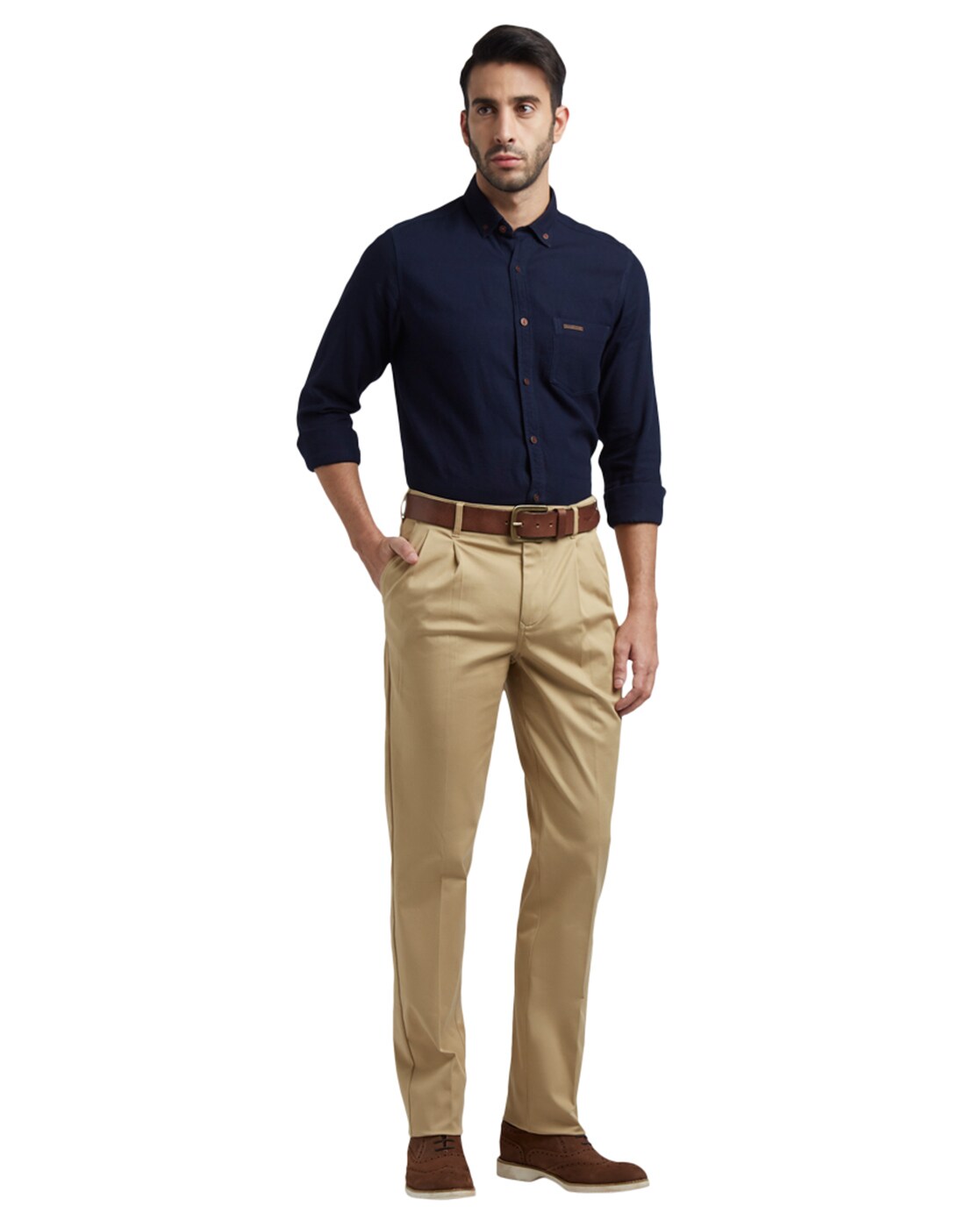 The American Khaki Light Tan - Todd Shelton | Mens blue dress shirt, Blue  shirt brown pants, Blue oxford shirt